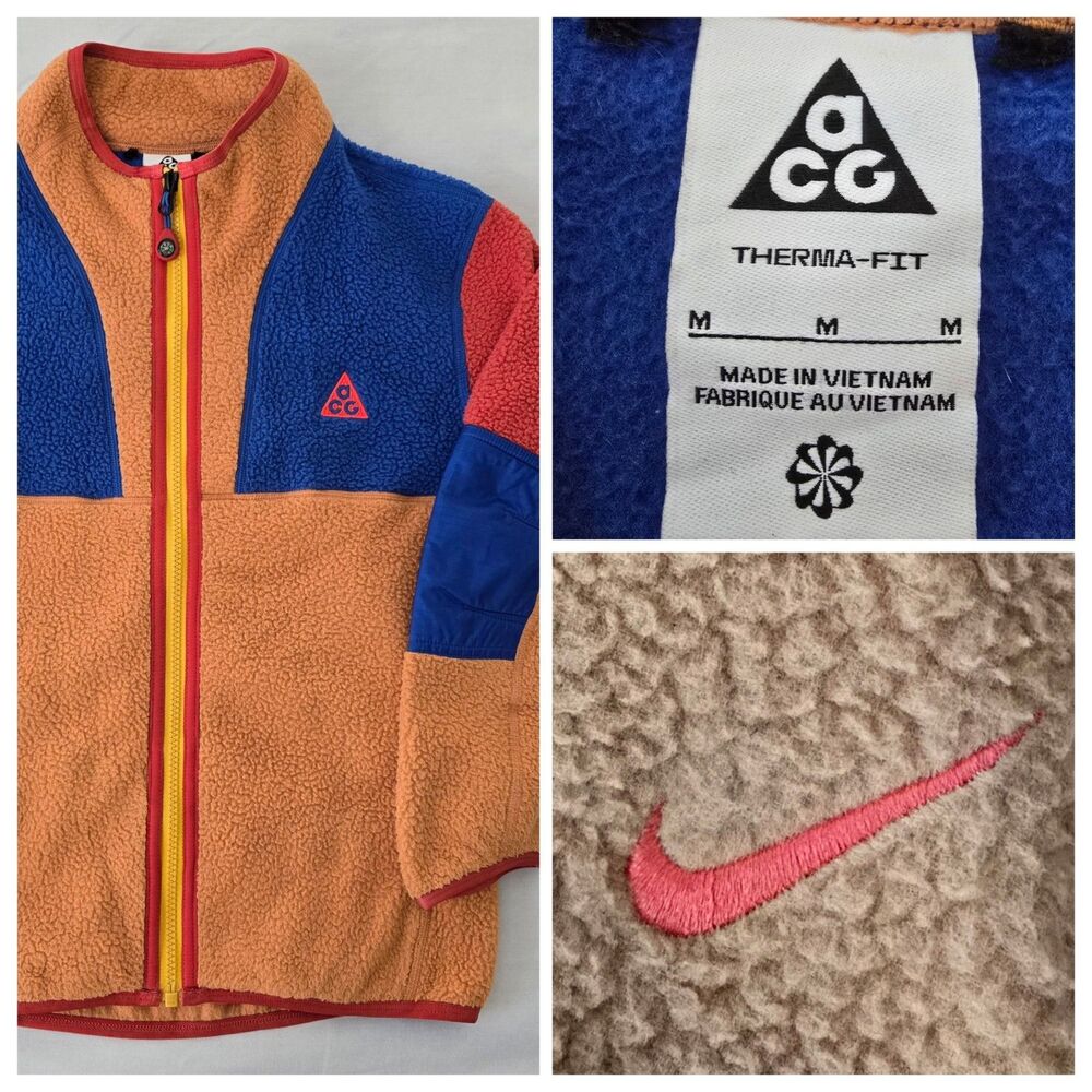 Nike ACG Deep Color Block Pile Jacket Youth M Polyester DQ8734-808 Activewear